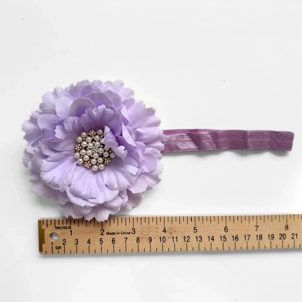 NWT Pretty Vintage Inspired Girls Headband Hair Floral Beaded Lavender OS